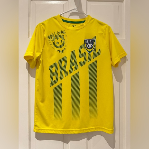 BRASIL Retro Youth Soccer Jersey by STRIKER – Dri-Fit – Size Youth Large - Picture 5 of 9